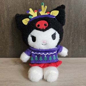 Sanrio Kuromi Christmas Holiday Sweater, 8" Plush